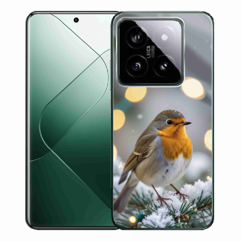 Gelový kryt mmCase na Xiaomi 14 Pro - červenka v zimě