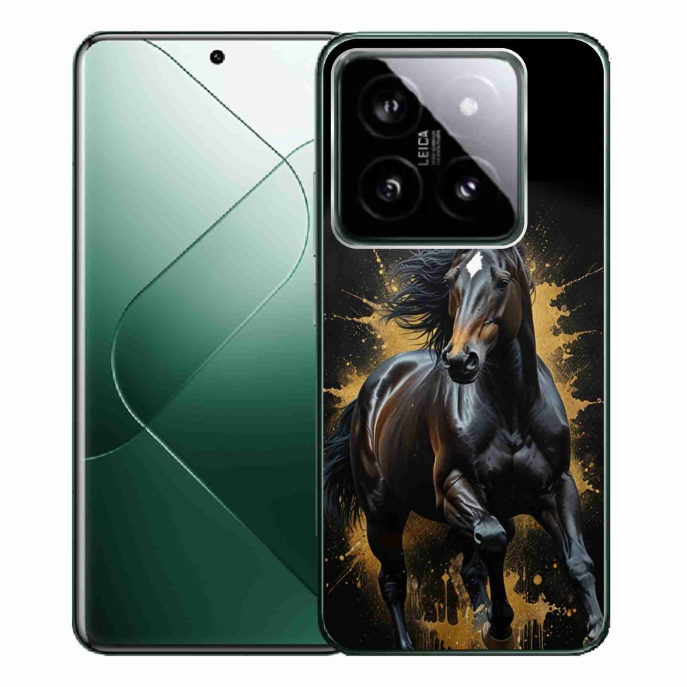 Gelový kryt mmCase na Xiaomi 14 Pro - elegantní černý hřebec