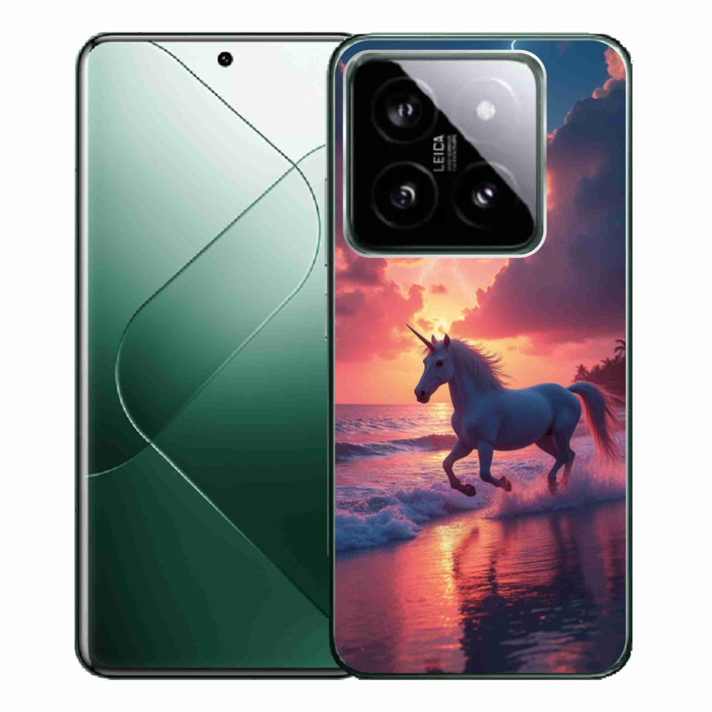 Gelový kryt mmCase na Xiaomi 14 Pro - jednorožec na pláži