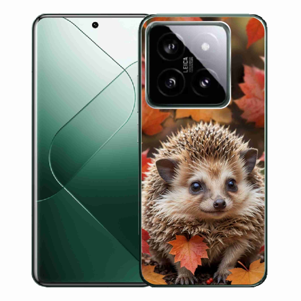 Gelový kryt mmCase na Xiaomi 14 Pro - ježek v listí