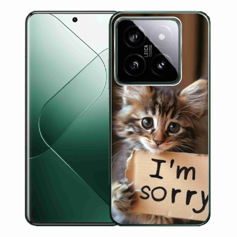 Gelový kryt mmCase na Xiaomi 14 Pro - kočíčí omluva