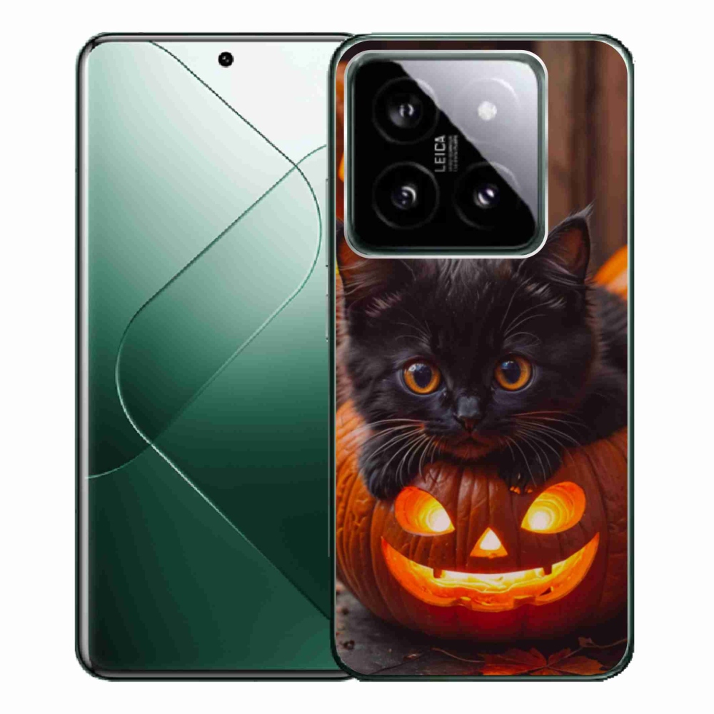 Gelový kryt mmCase na Xiaomi 14 Pro - kotě a dýně