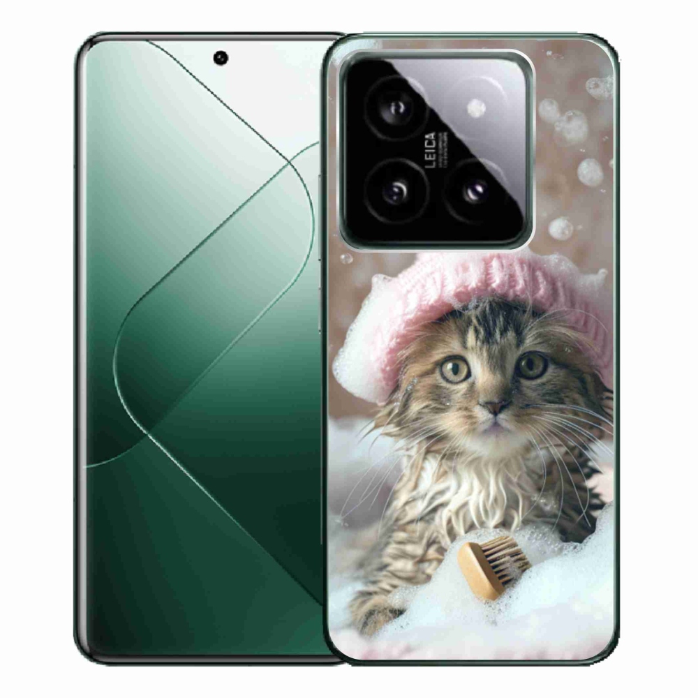 Gelový kryt mmCase na Xiaomi 14 Pro - kotě a koupel