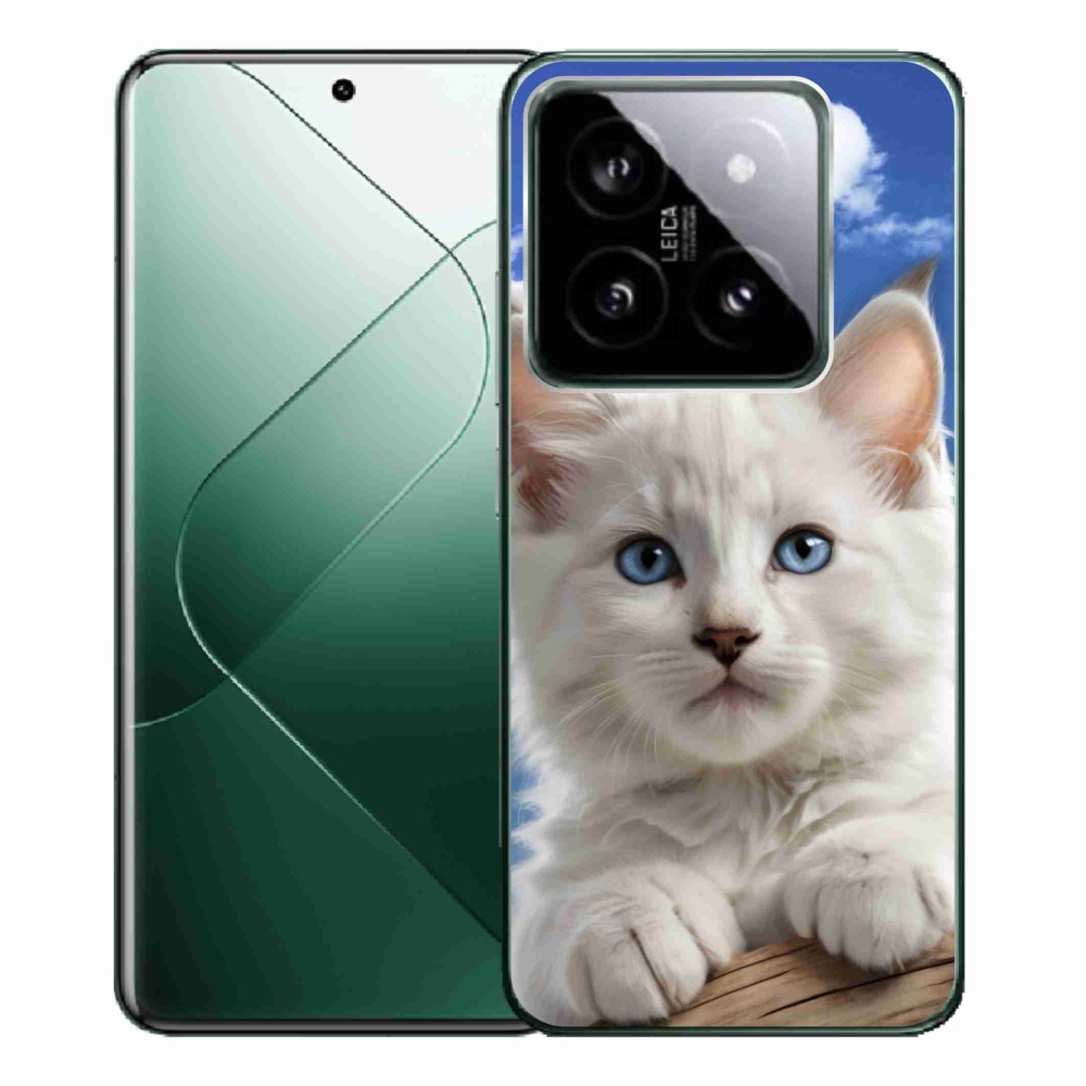 Gelový kryt mmCase na Xiaomi 14 Pro - kotě a oblaka