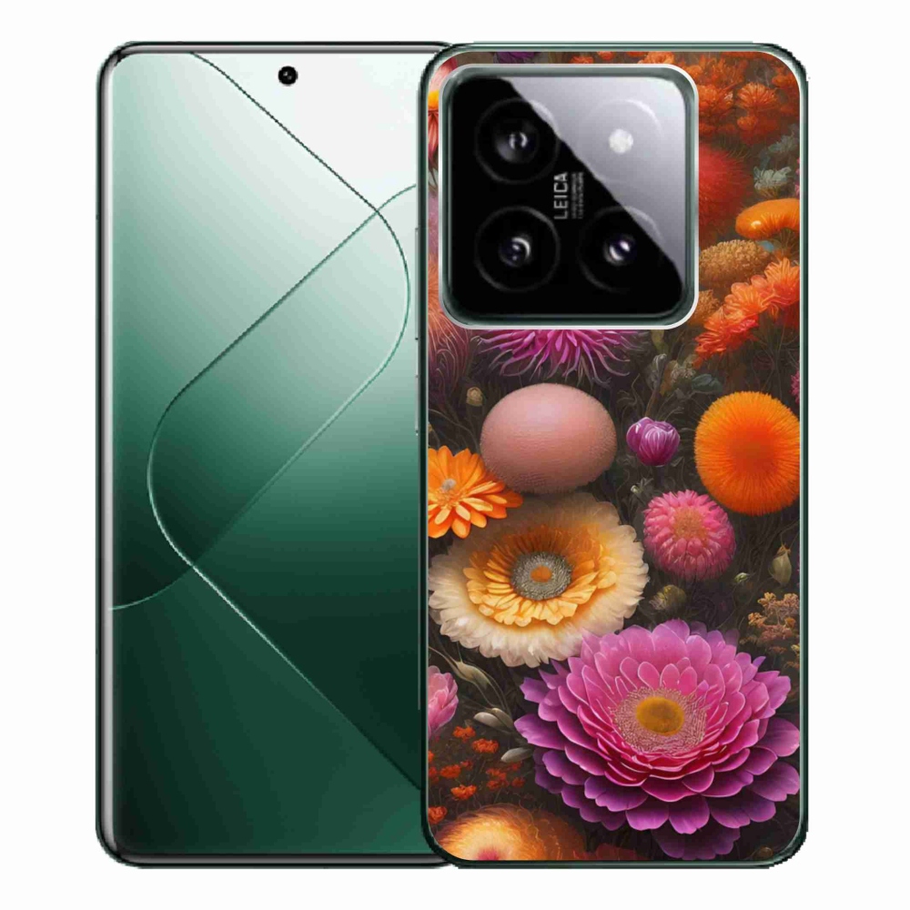 Gelový kryt mmCase na Xiaomi 14 Pro - květinová kompozice