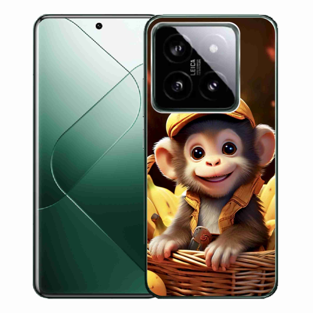 Gelový kryt mmCase na Xiaomi 14 Pro - opice v košíku