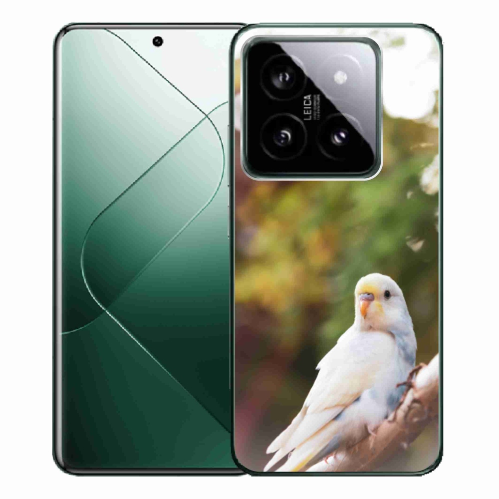 Gelový kryt mmCase na Xiaomi 14 Pro - papoušek andulka bílá