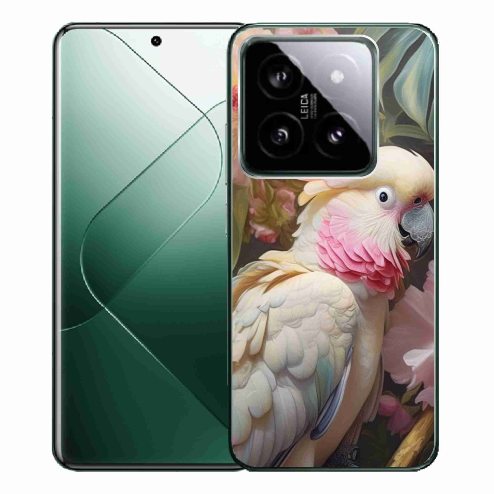 Gelový kryt mmCase na Xiaomi 14 Pro - papoušek kakadu růžový 2