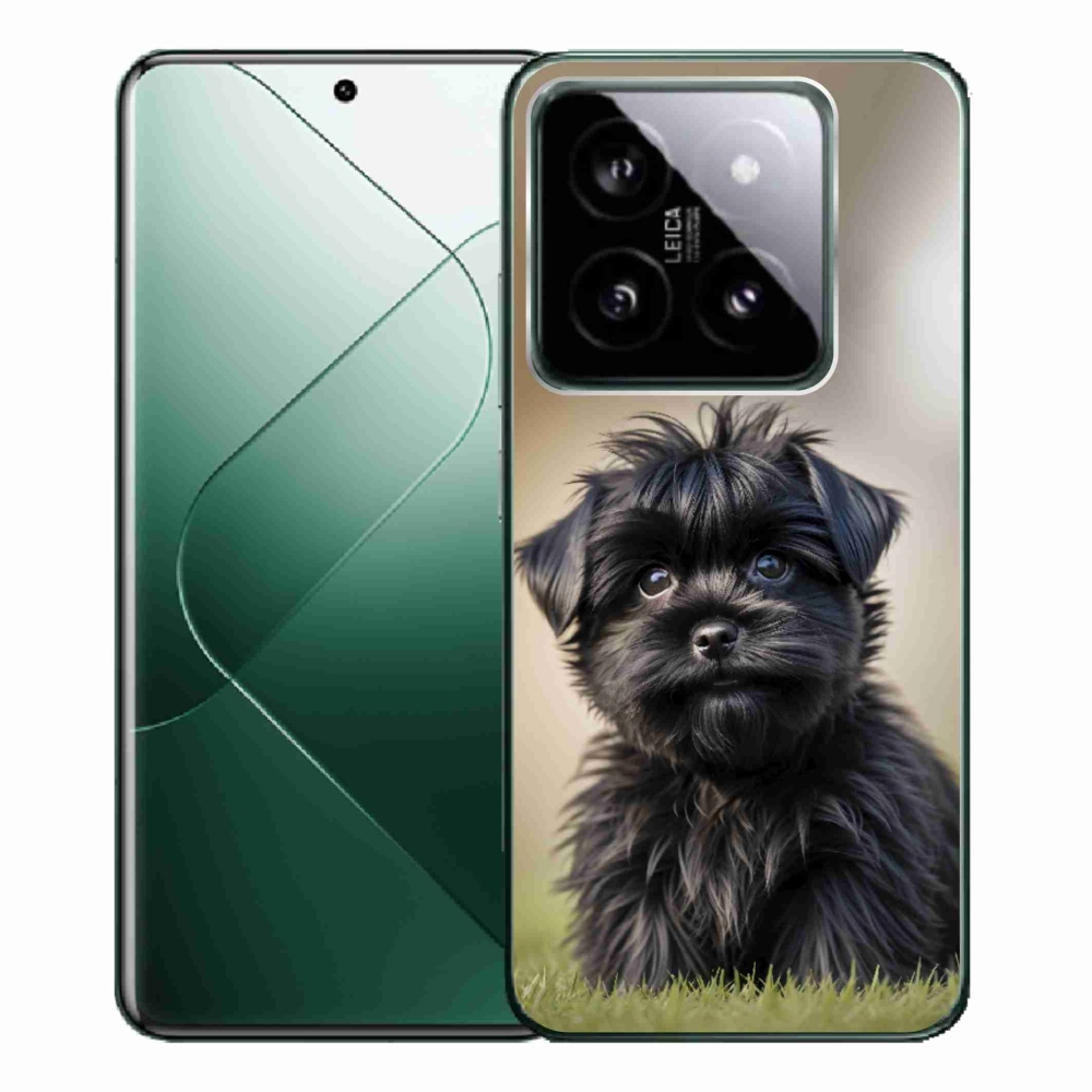Gelový kryt mmCase na Xiaomi 14 Pro - roztomilý černý pejsek