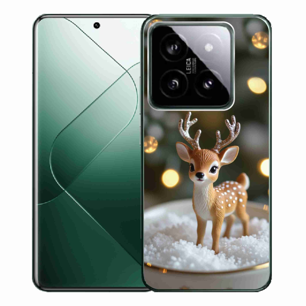 Gelový kryt mmCase na Xiaomi 14 Pro - roztomilý vánoční jelen