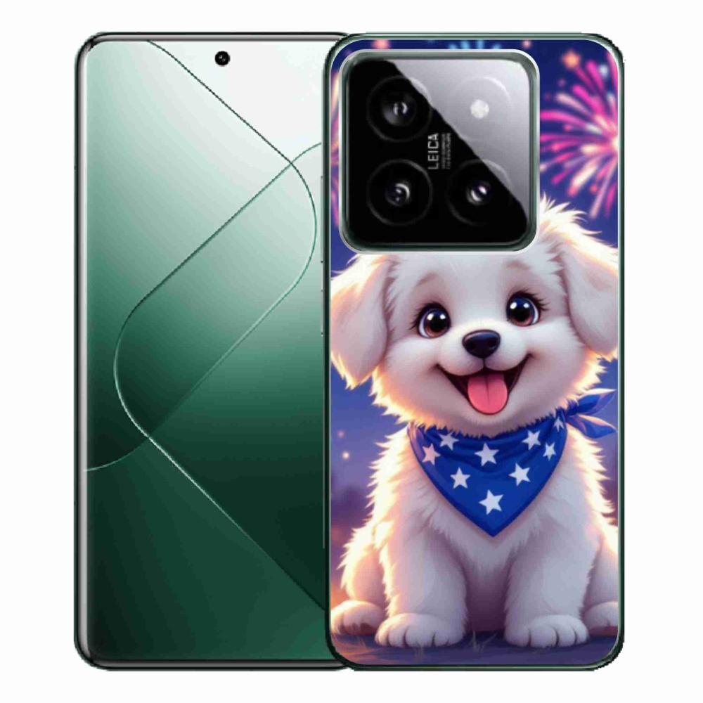 Gelový kryt mmCase na Xiaomi 14 Pro - slavnostní štěně
