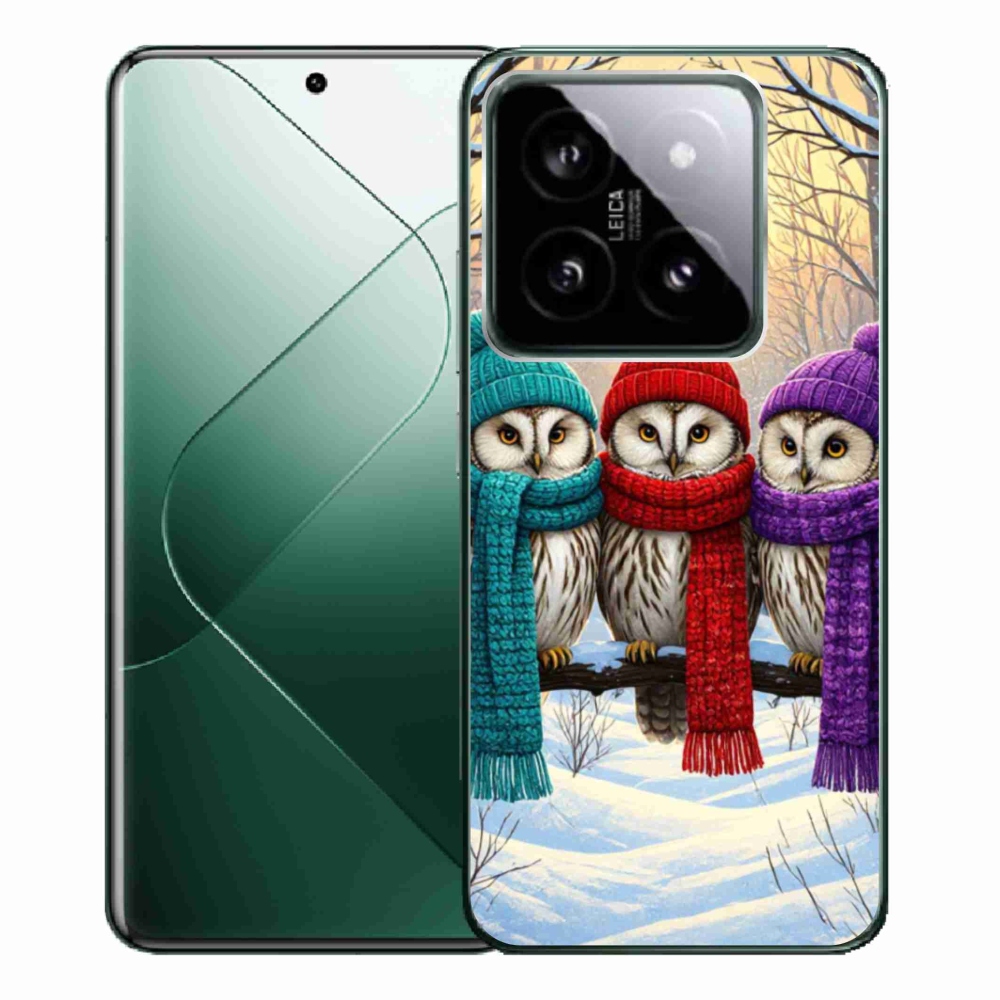 Gelový kryt mmCase na Xiaomi 14 Pro - soví přátelé