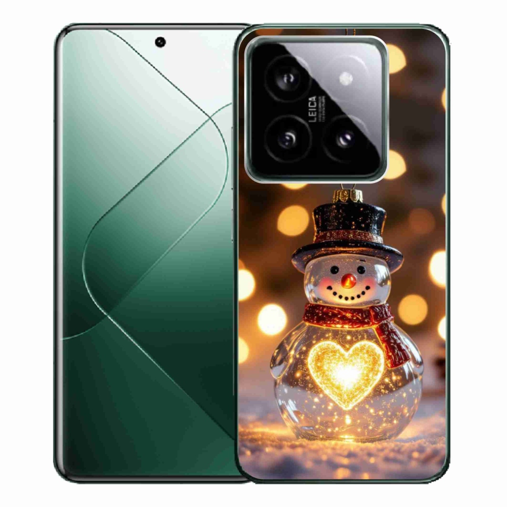 Gelový kryt mmCase na Xiaomi 14 Pro - svítící vánoční sněhulák
