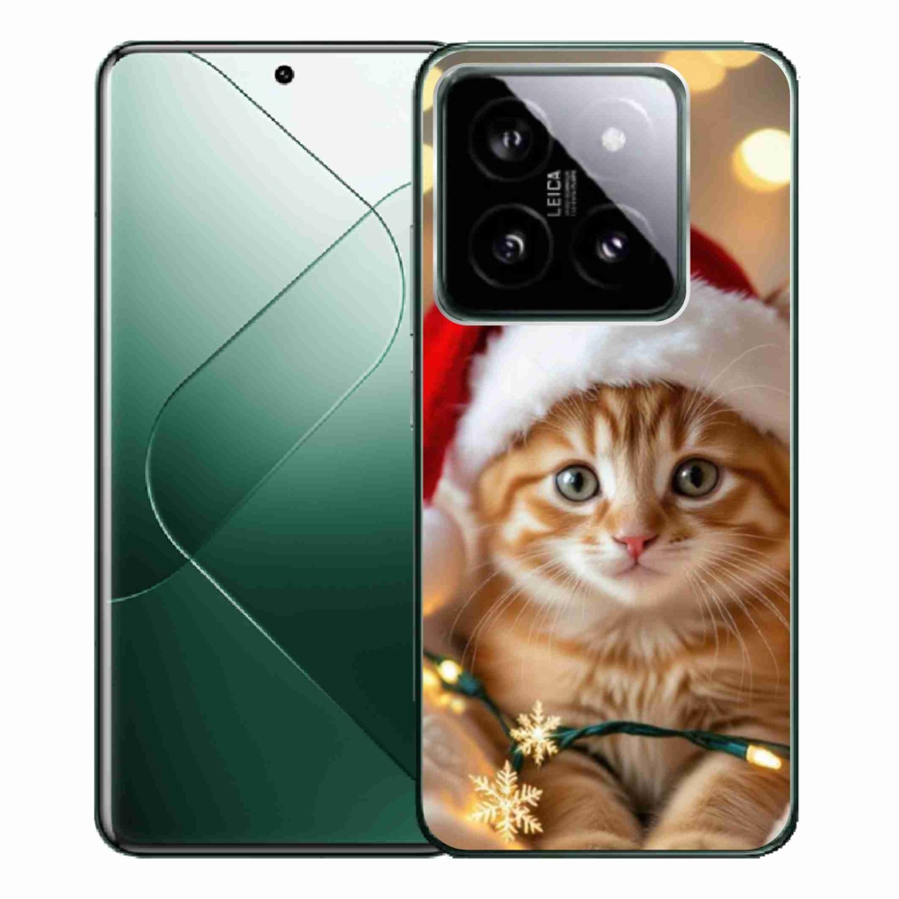 Gelový kryt mmCase na Xiaomi 14 Pro - vánoční kotě