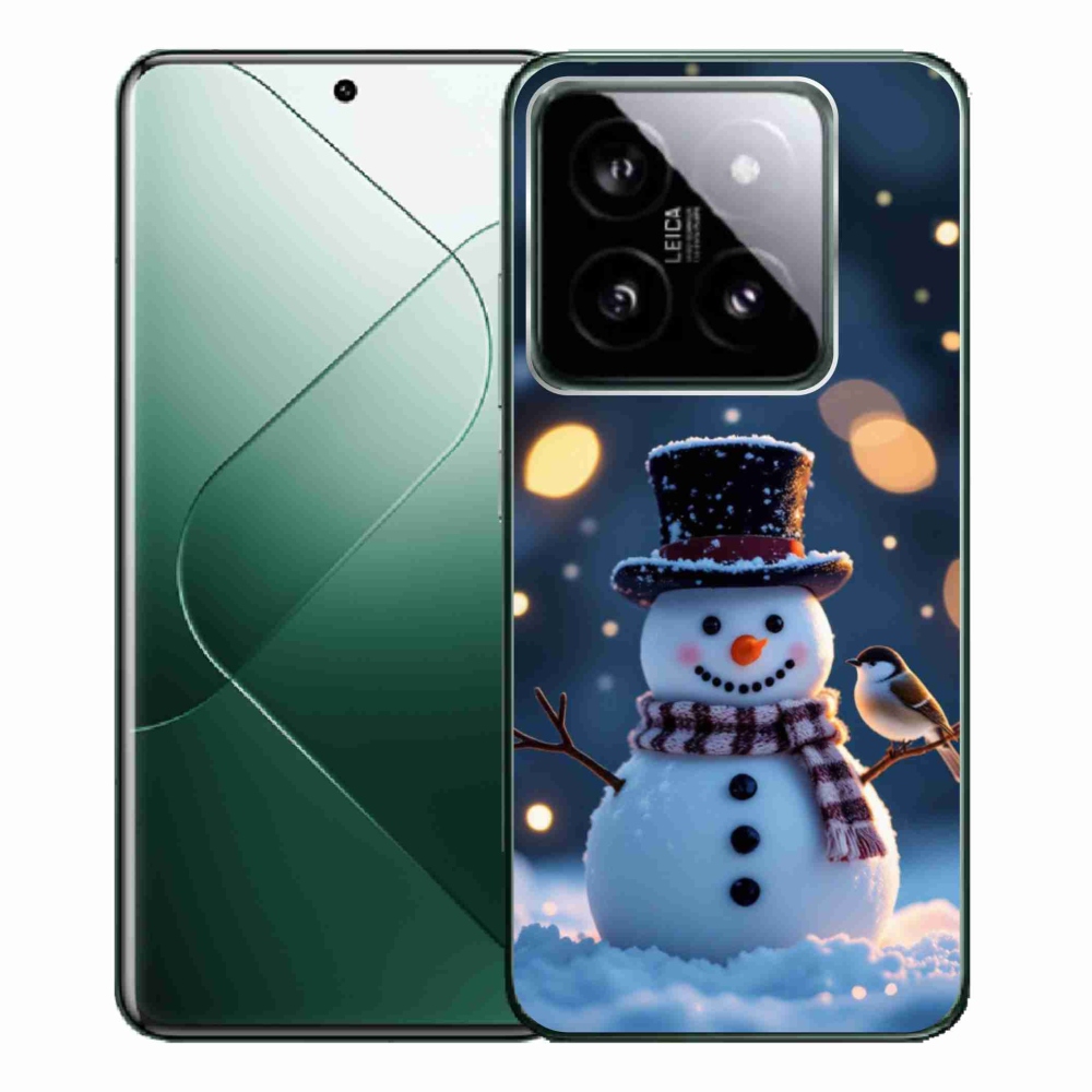 Gelový kryt mmCase na Xiaomi 14 Pro - vánoční sněhulák