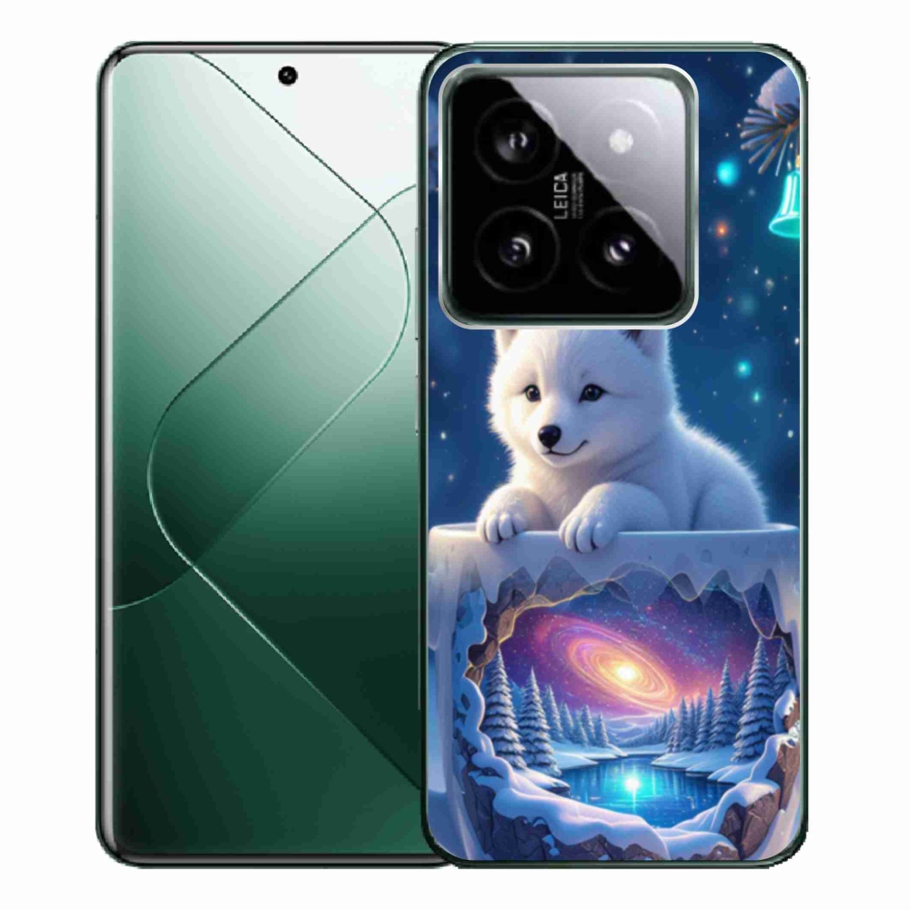 Gelový kryt mmCase na Xiaomi 14 Pro - vánoční štěně