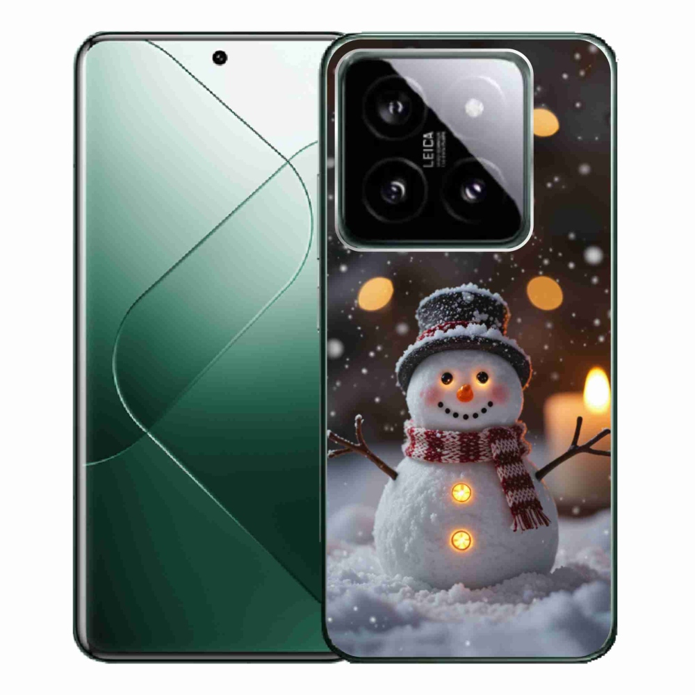 Gelový kryt mmCase na Xiaomi 14 Pro - veselý sněhulák