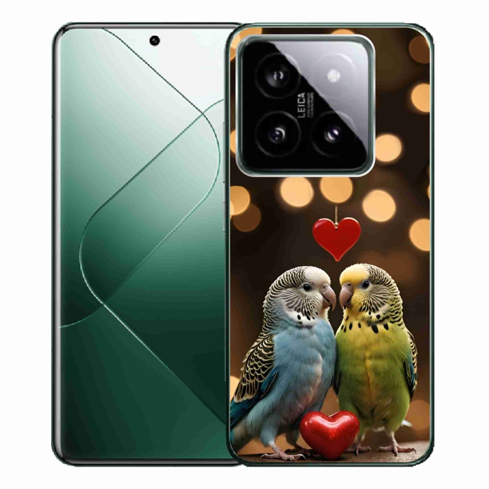 Gelový kryt mmCase na Xiaomi 14 Pro - zamilovaní papoušci