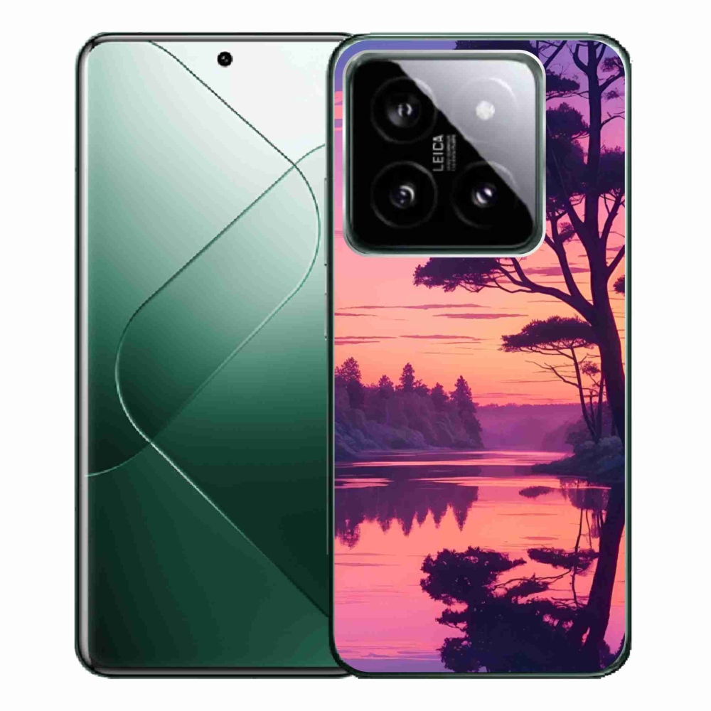 Gelový kryt mmCase na Xiaomi 14 Pro - západ slunce nad jezerem