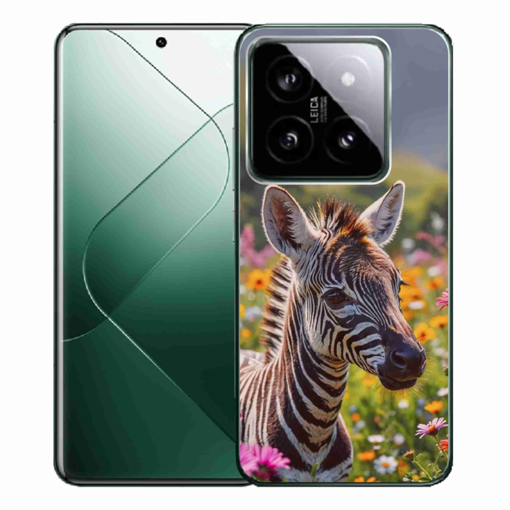 Gelový kryt mmCase na Xiaomi 14 Pro - zebra na louce