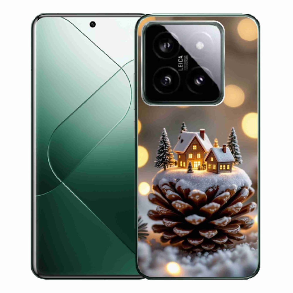 Gelový kryt mmCase na Xiaomi 14 Pro - zimní vesnička