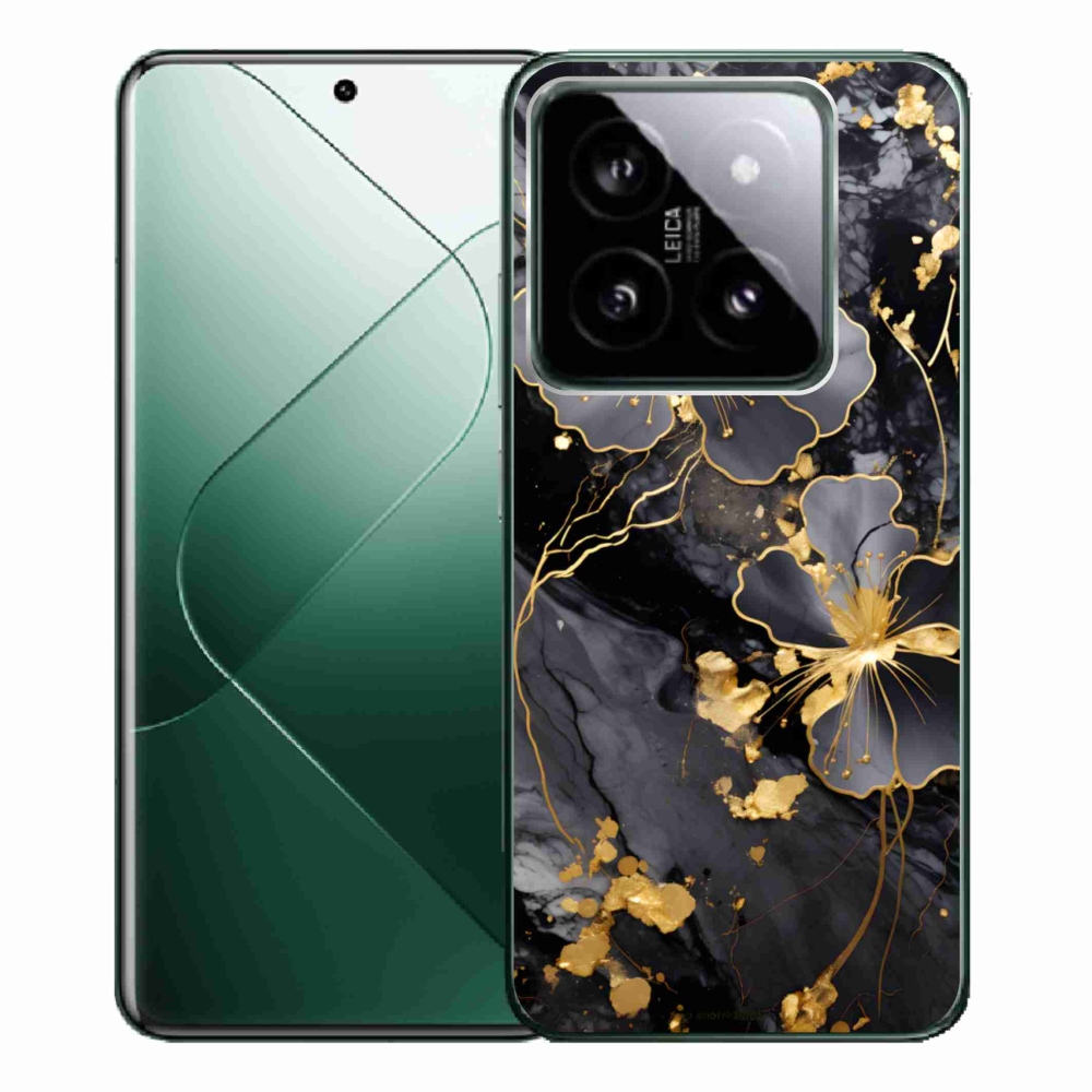 Gelový kryt mmCase na Xiaomi 14 Pro - zlaté květy