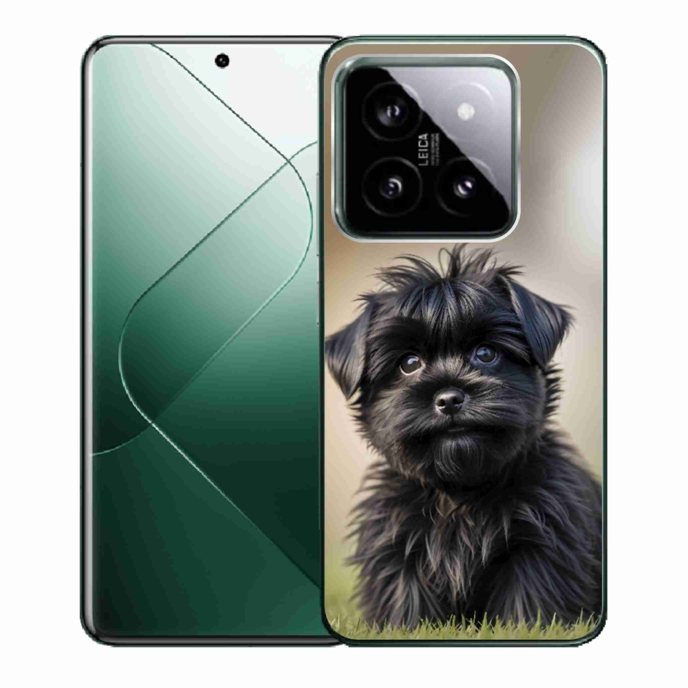 Gelový kryt mmCase na Xiaomi 14 - roztomilý černý pejsek