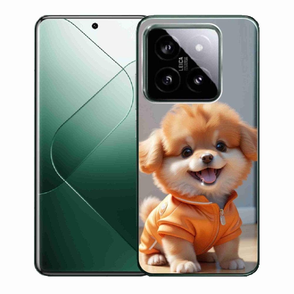 Gelový kryt mmCase na Xiaomi 14 - roztomilý pomeranian v mikině