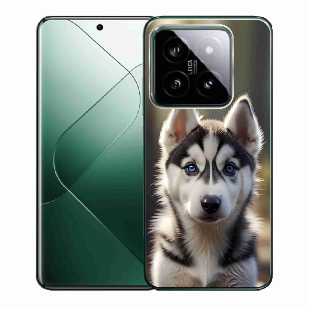 Gelový kryt mmCase na Xiaomi 14 - roztomilý sibiřský husky