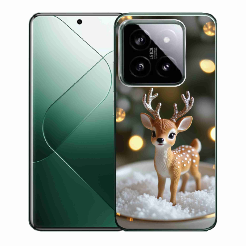 Gelový kryt mmCase na Xiaomi 14 - roztomilý vánoční jelen