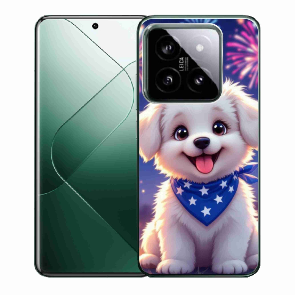 Gelový kryt mmCase na Xiaomi 14 - slavnostní štěně