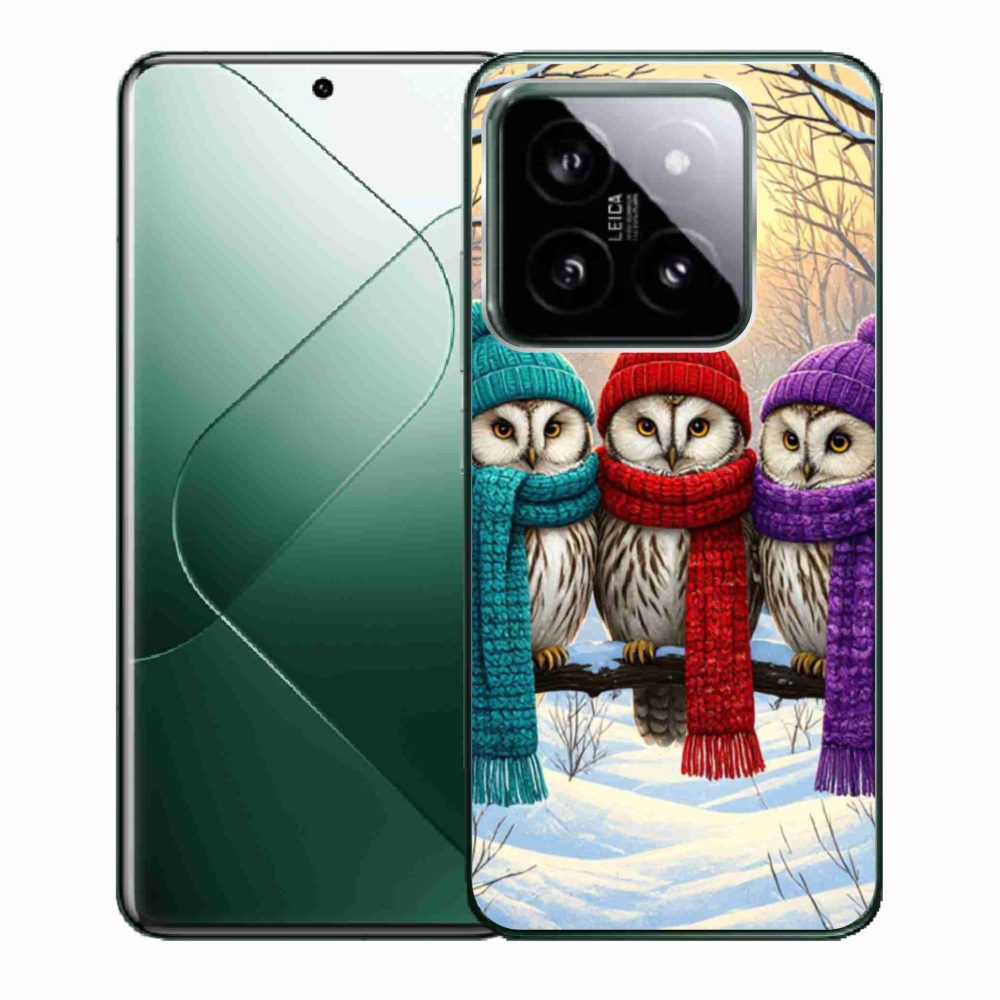 Gelový kryt mmCase na Xiaomi 14 - soví přátelé