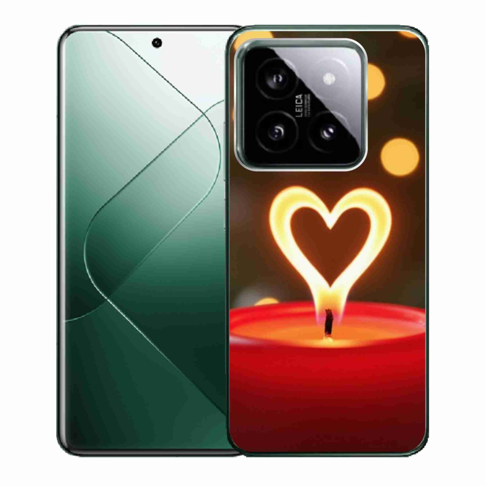 Gelový kryt mmCase na Xiaomi 14 - srdce z plamene