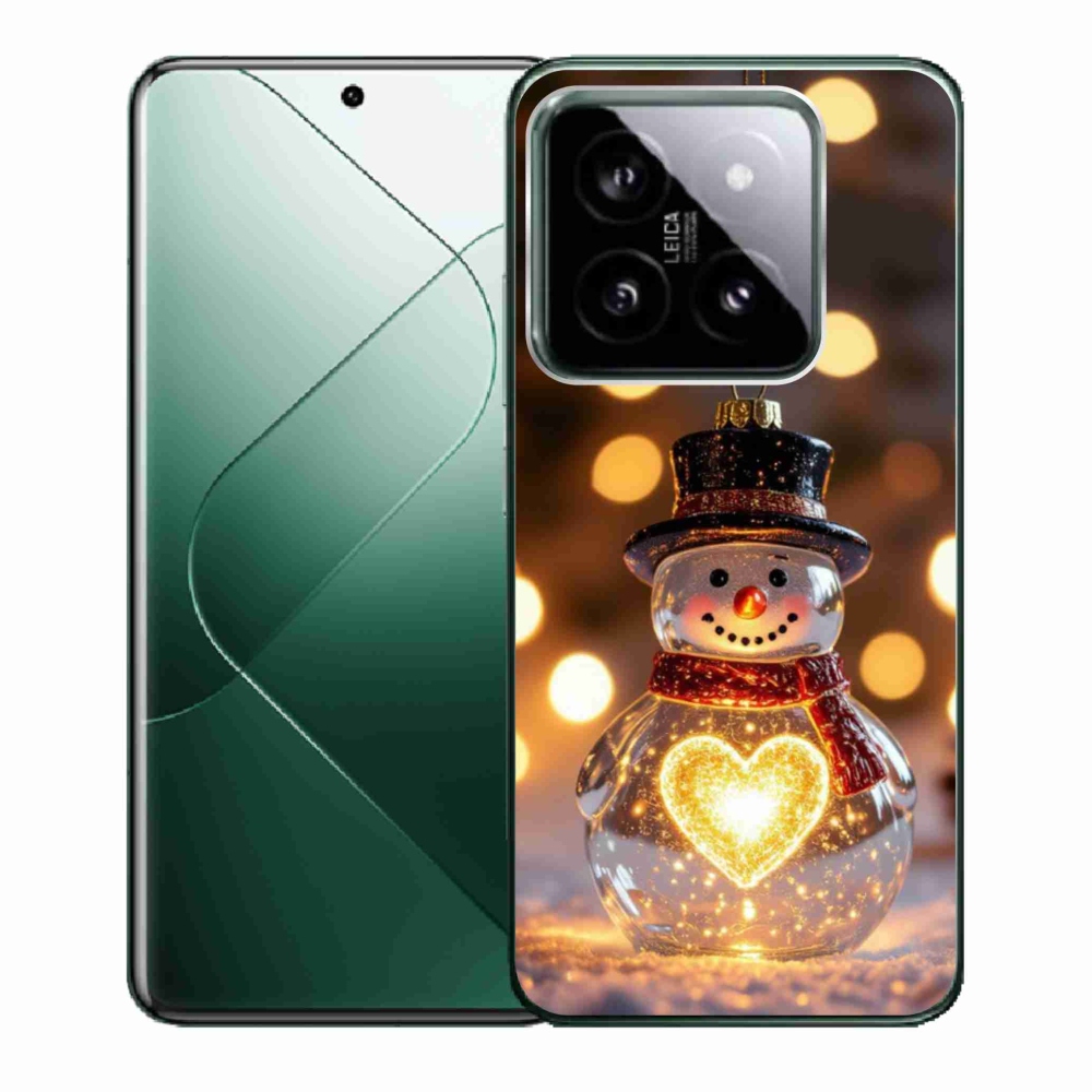 Gelový kryt mmCase na Xiaomi 14 - svítící vánoční sněhulák