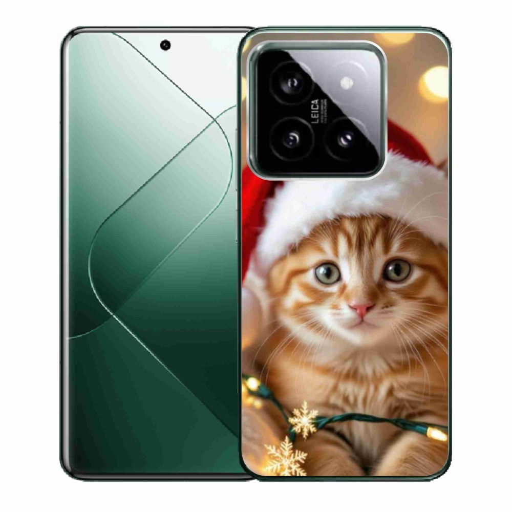 Gelový kryt mmCase na Xiaomi 14 - vánoční kotě