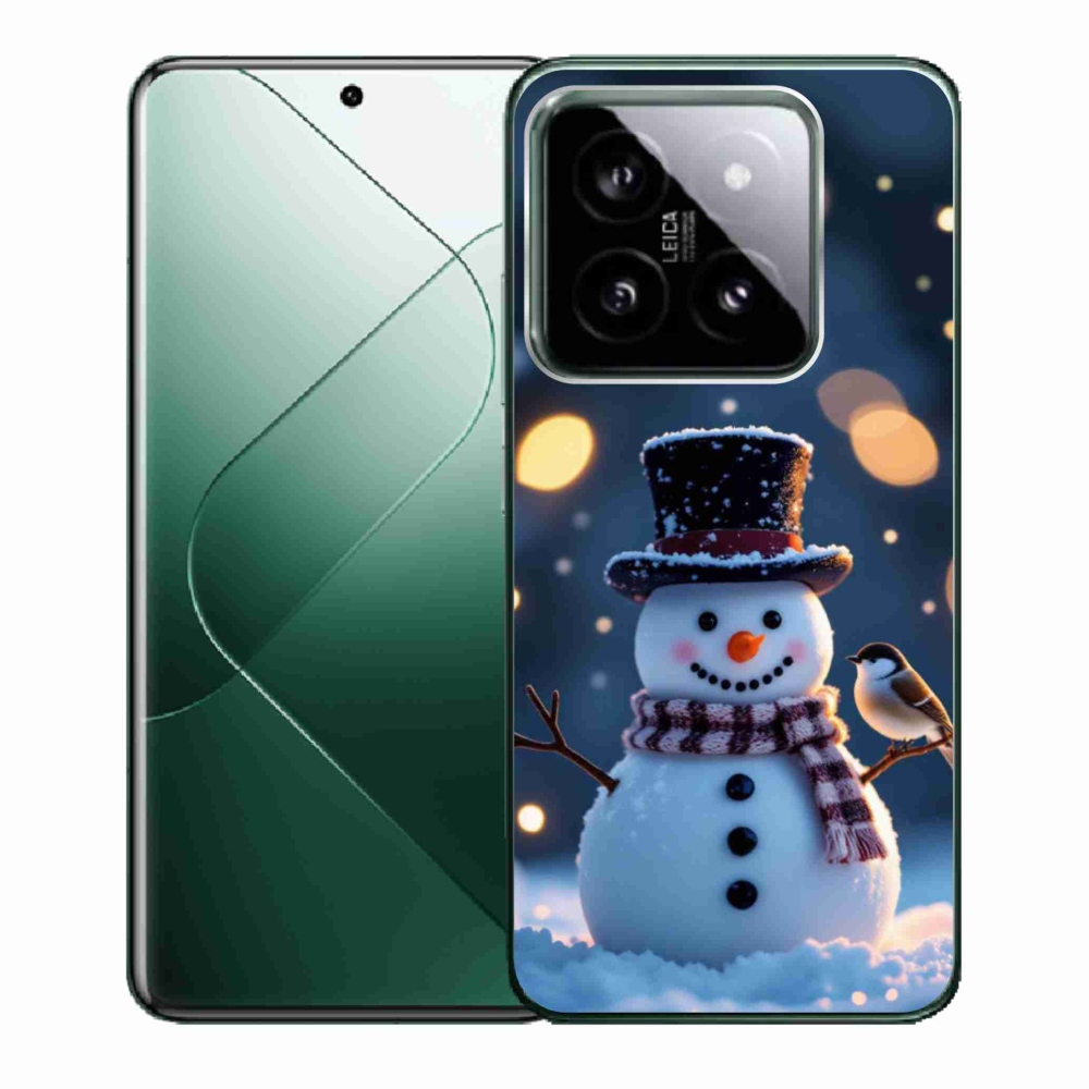 Gelový kryt mmCase na Xiaomi 14 - vánoční sněhulák
