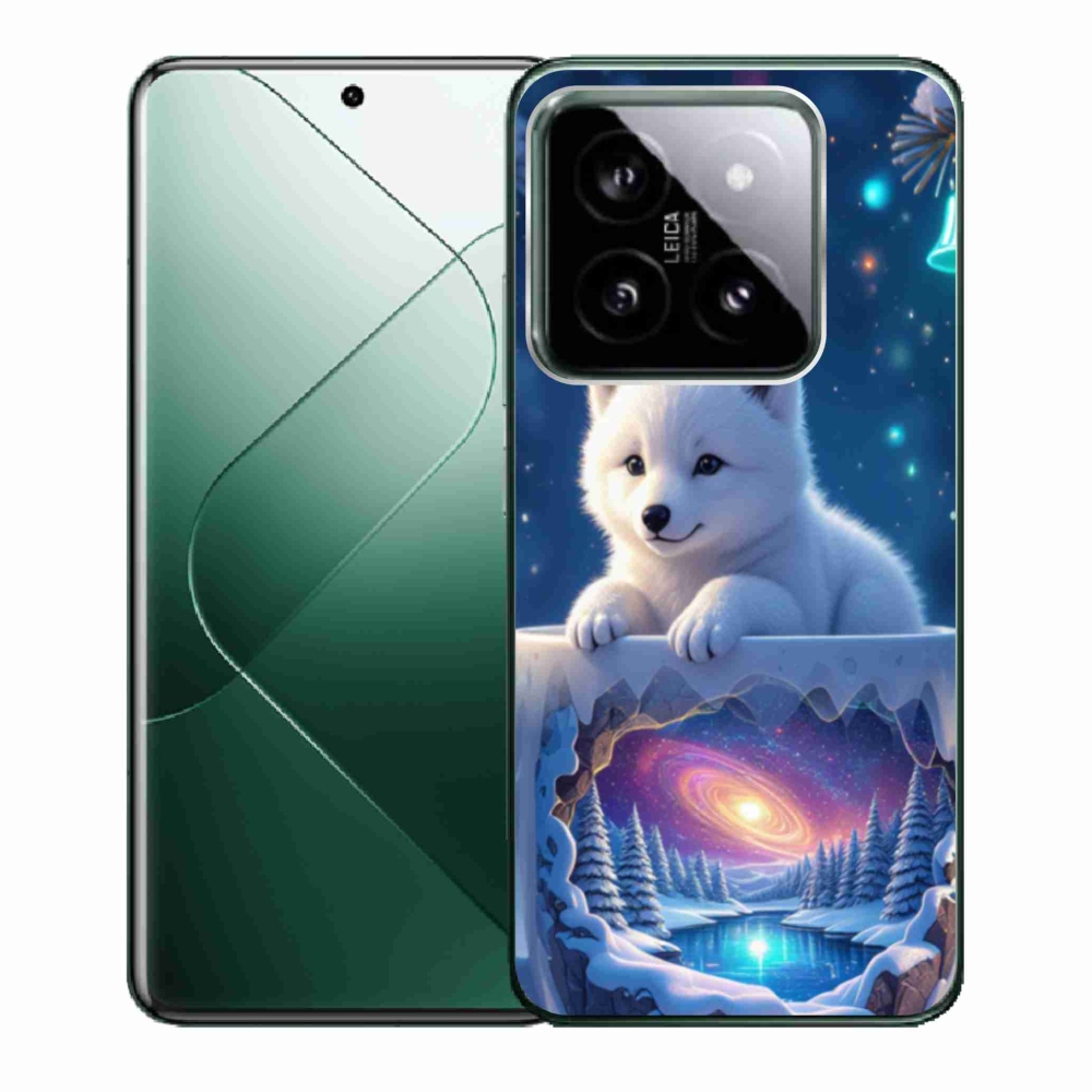 Gelový kryt mmCase na Xiaomi 14 - vánoční štěně