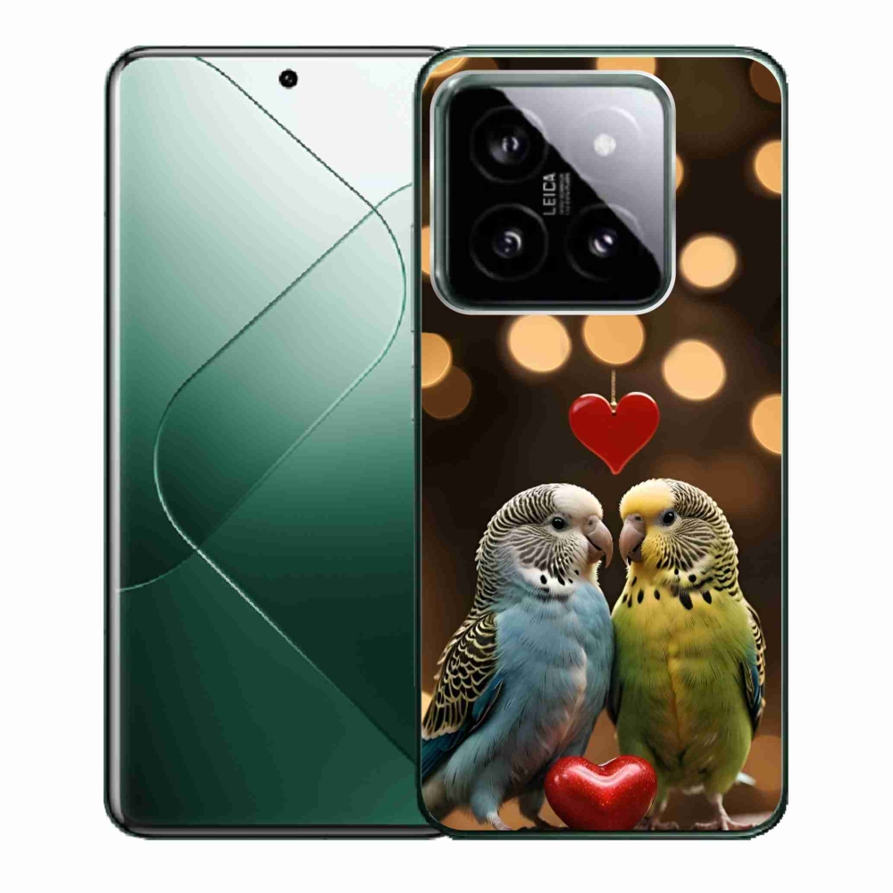 Gelový kryt mmCase na Xiaomi 14 - zamilovaní papoušci