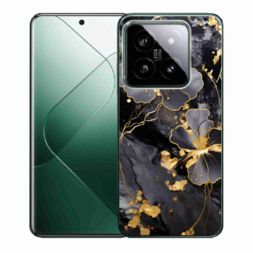 Gelový kryt mmCase na Xiaomi 14 - zlaté květy
