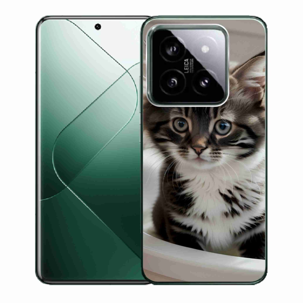 Gelový kryt mmCase na Xiaomi 14 - zvědavé kotě