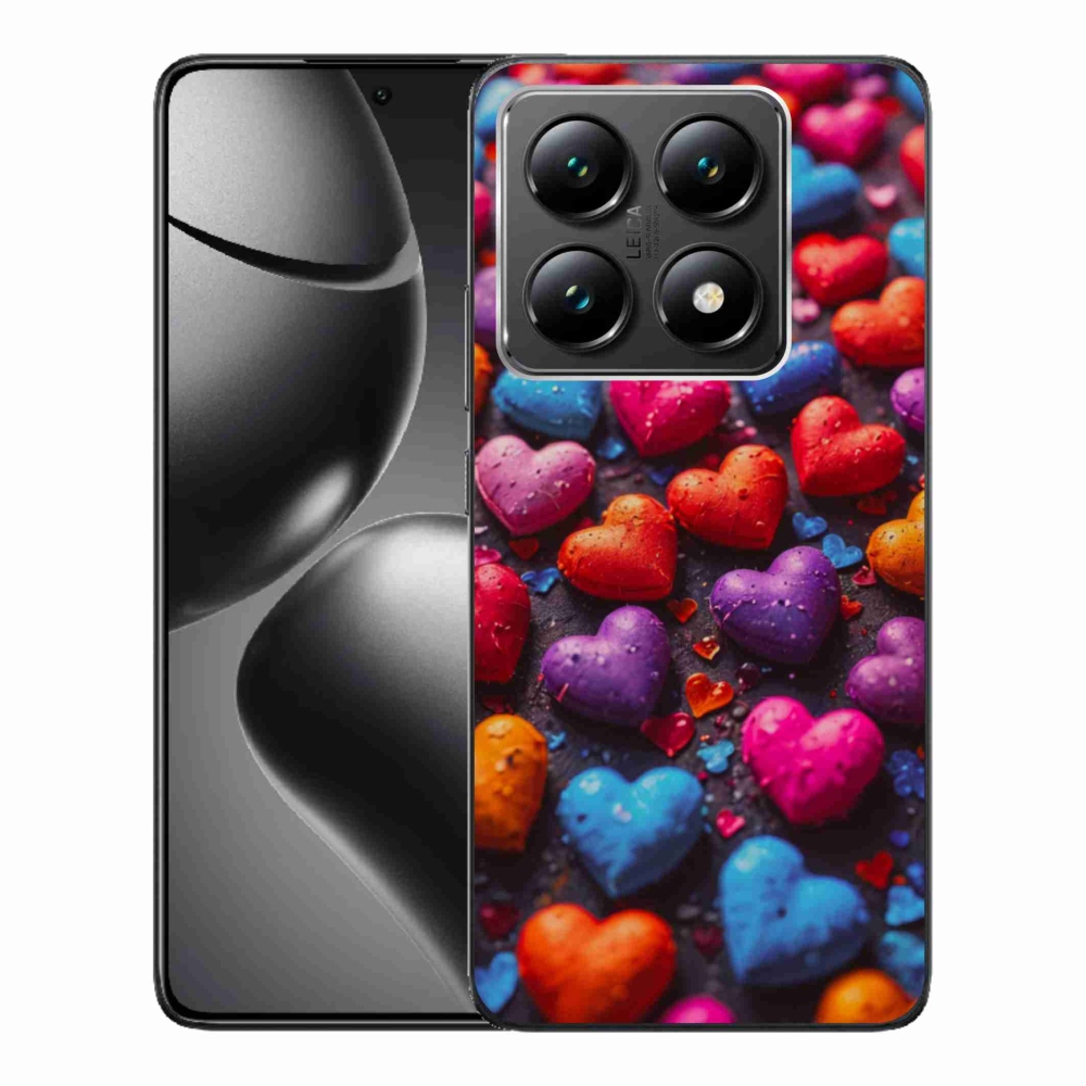 Gelový kryt mmCase na Xiaomi 14T - barevná srdce