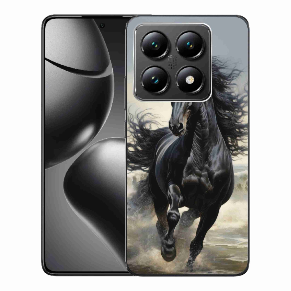Gelový kryt mmCase na Xiaomi 14T - běžící černý kůň