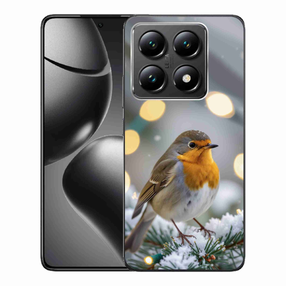 Gelový kryt mmCase na Xiaomi 14T - červenka v zimě