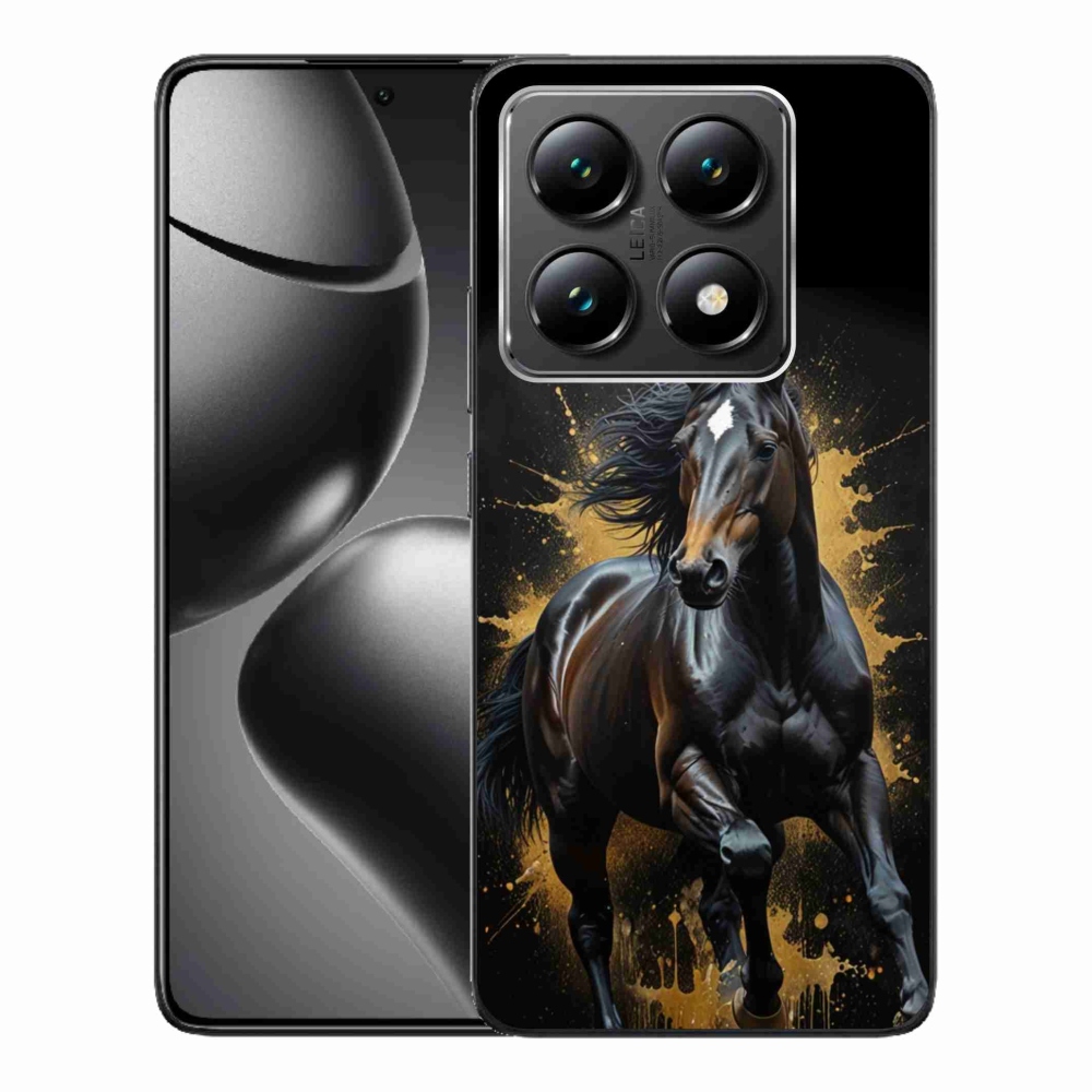 Gelový kryt mmCase na Xiaomi 14T - elegantní černý hřebec