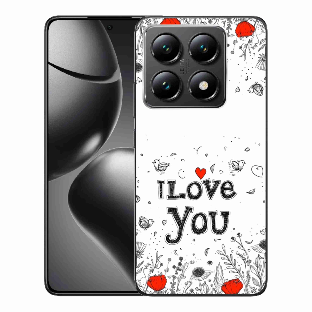 Gelový kryt mmCase na Xiaomi 14T - I love you bílé pozadí