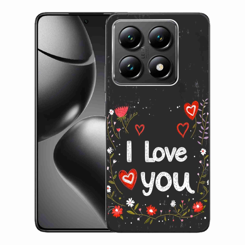 Gelový kryt mmCase na Xiaomi 14T - I love you černé pozadí
