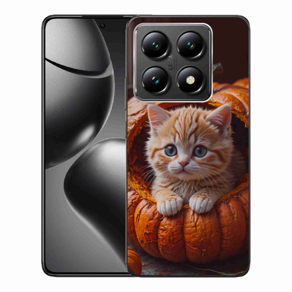 Gelový kryt mmCase na Xiaomi 14T - kotě a dýně 2