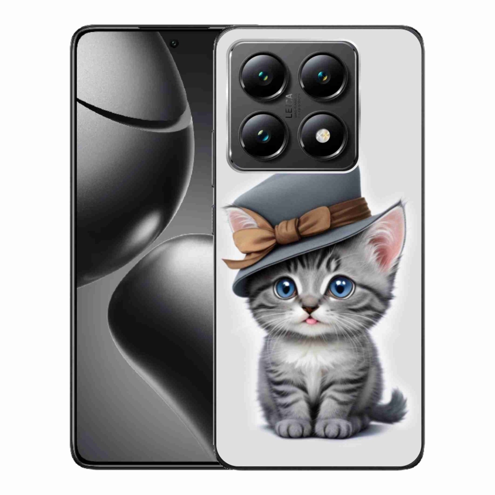Gelový kryt mmCase na Xiaomi 14T - kotě s kloboukem