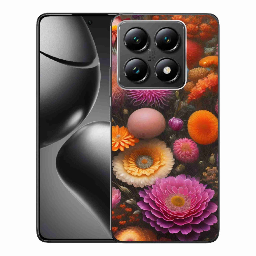 Gelový kryt mmCase na Xiaomi 14T - květinová kompozice