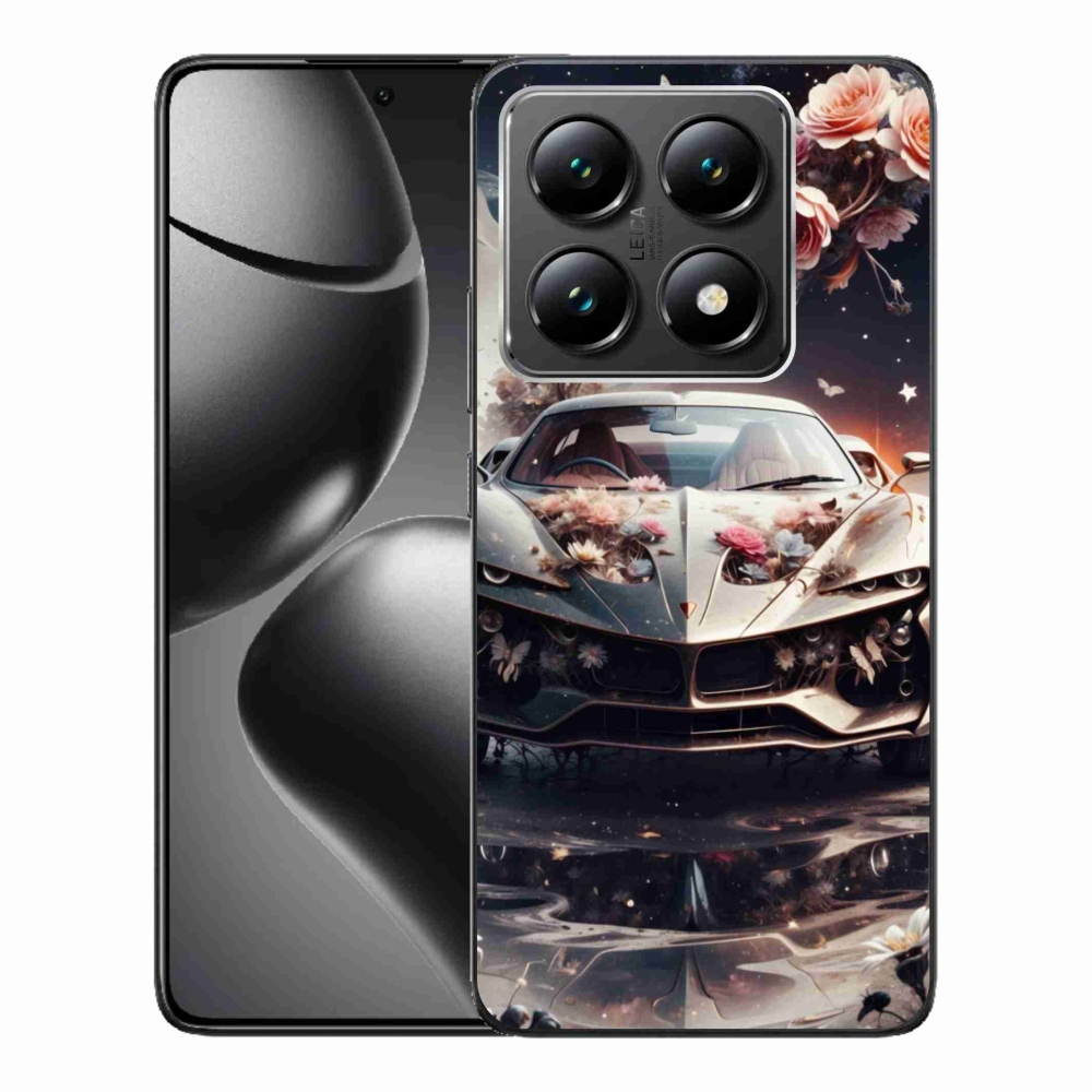 Gelový kryt mmCase na Xiaomi 14T - květinový sProtovní vůz